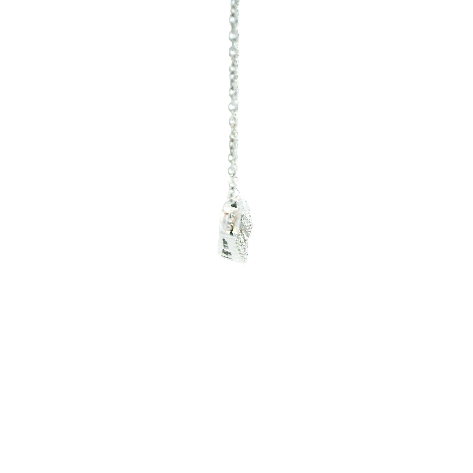 0.70cttw. White Diamond Pendant Necklace in 14k White Gold 18" 5.70g.