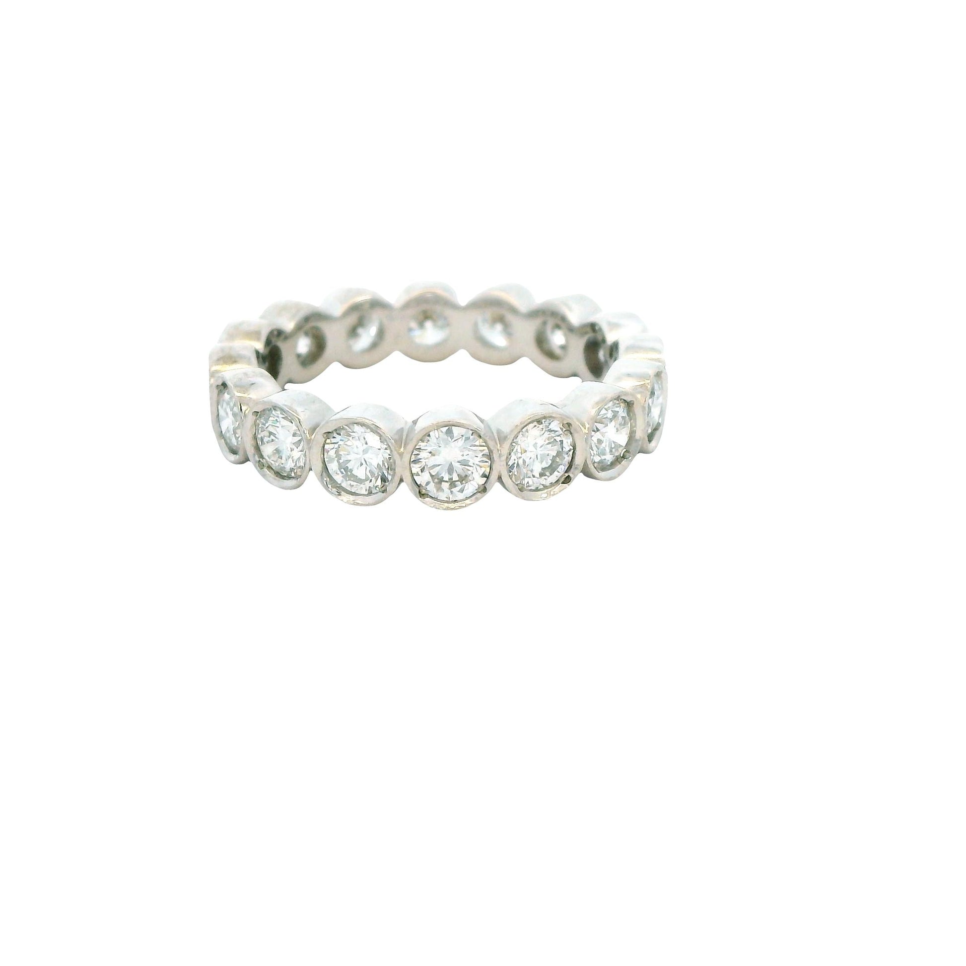 2.75cttw. Bezel Set Eternity Band Ring in 14k White Gold 5US 3.69g.