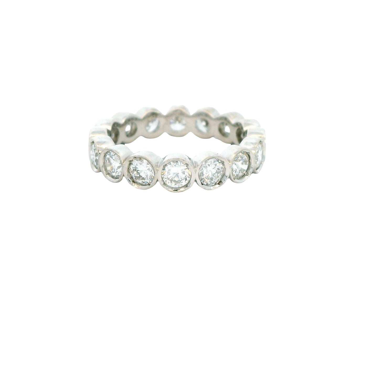 2.75cttw. Bezel Set Eternity Band Ring in 14k White Gold 5US 3.69g.