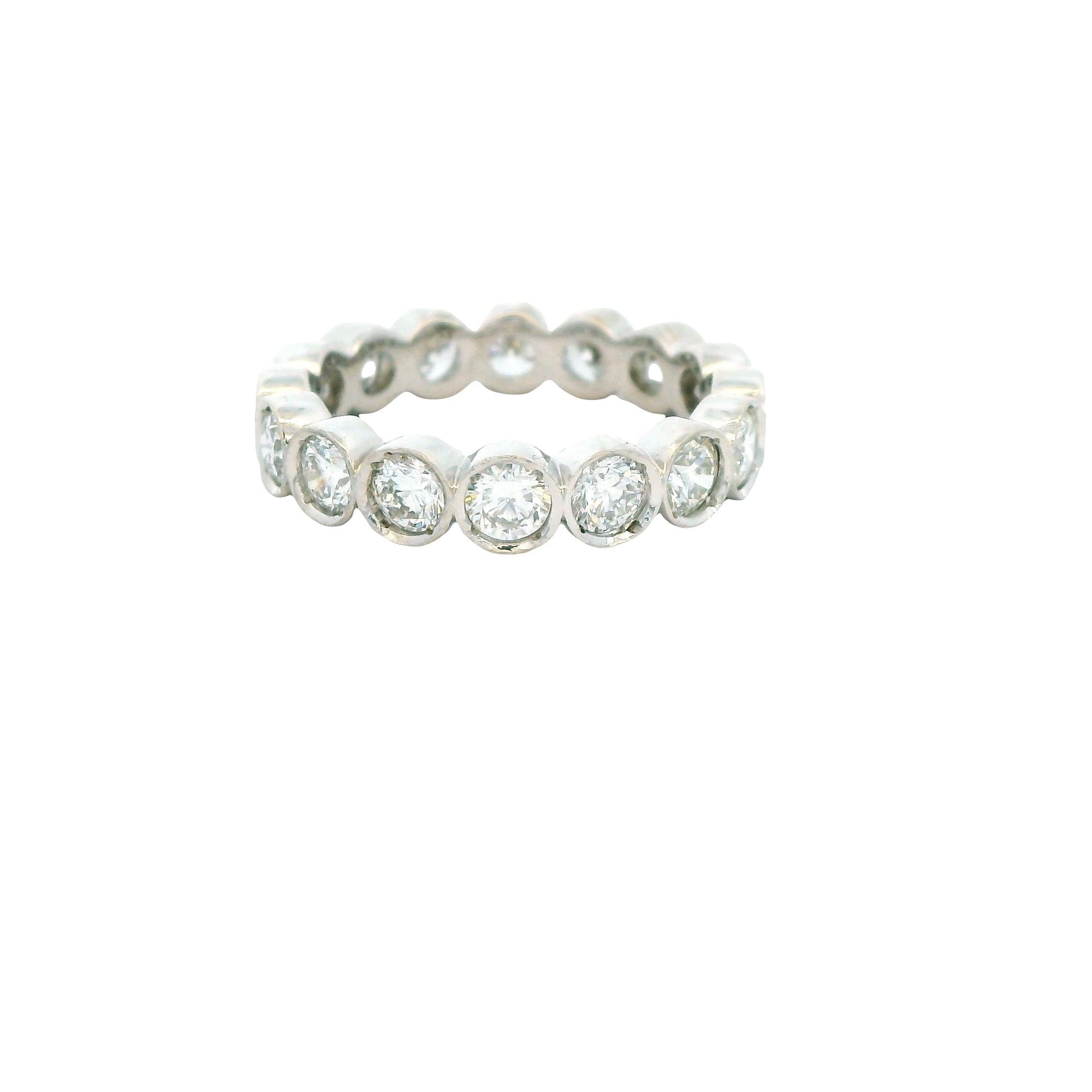 2.75cttw. Bezel Set Eternity Band Ring in 14k White Gold 5US 3.69g.
