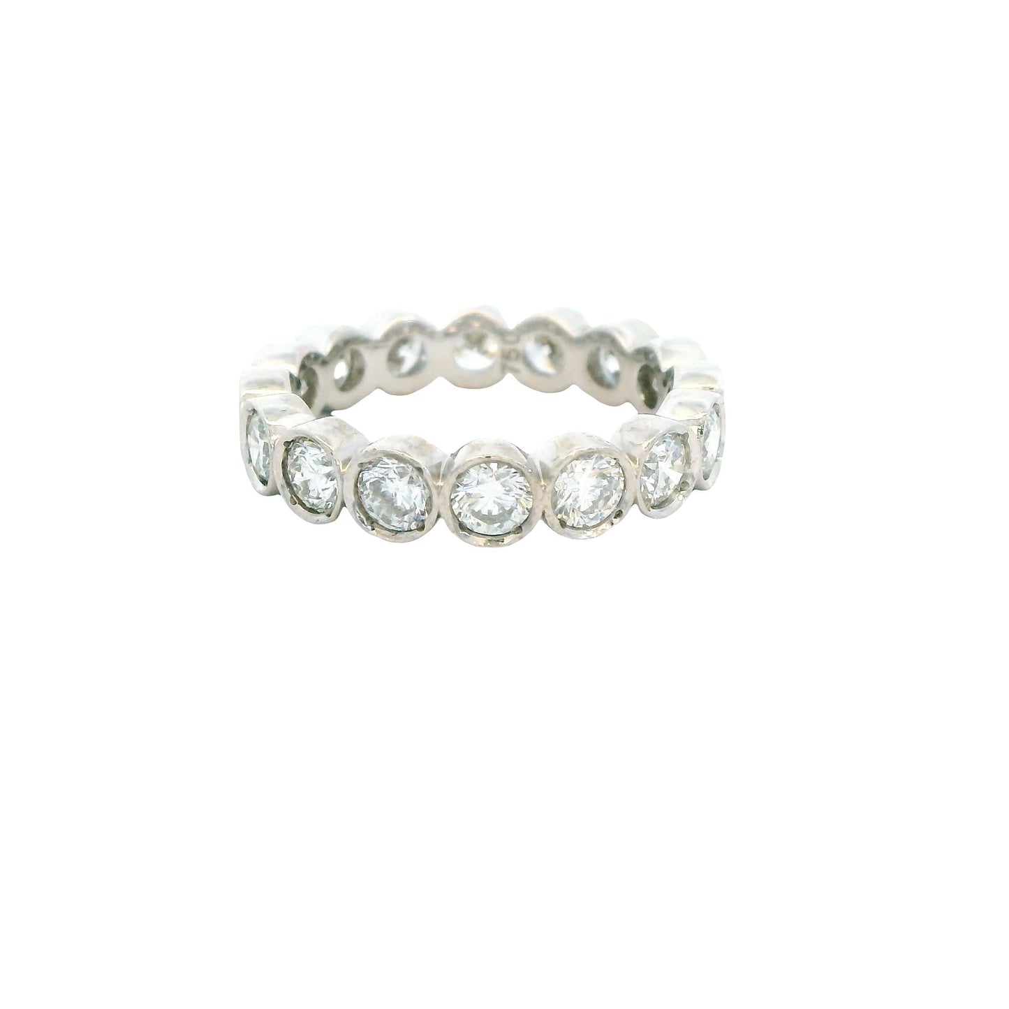 2.75cttw. Bezel Set Eternity Band Ring in 14k White Gold 5US 3.69g.