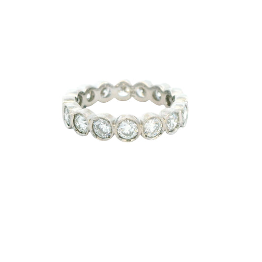 2.75cttw. Bezel Set Eternity Band Ring in 14k White Gold 5US 3.69g.
