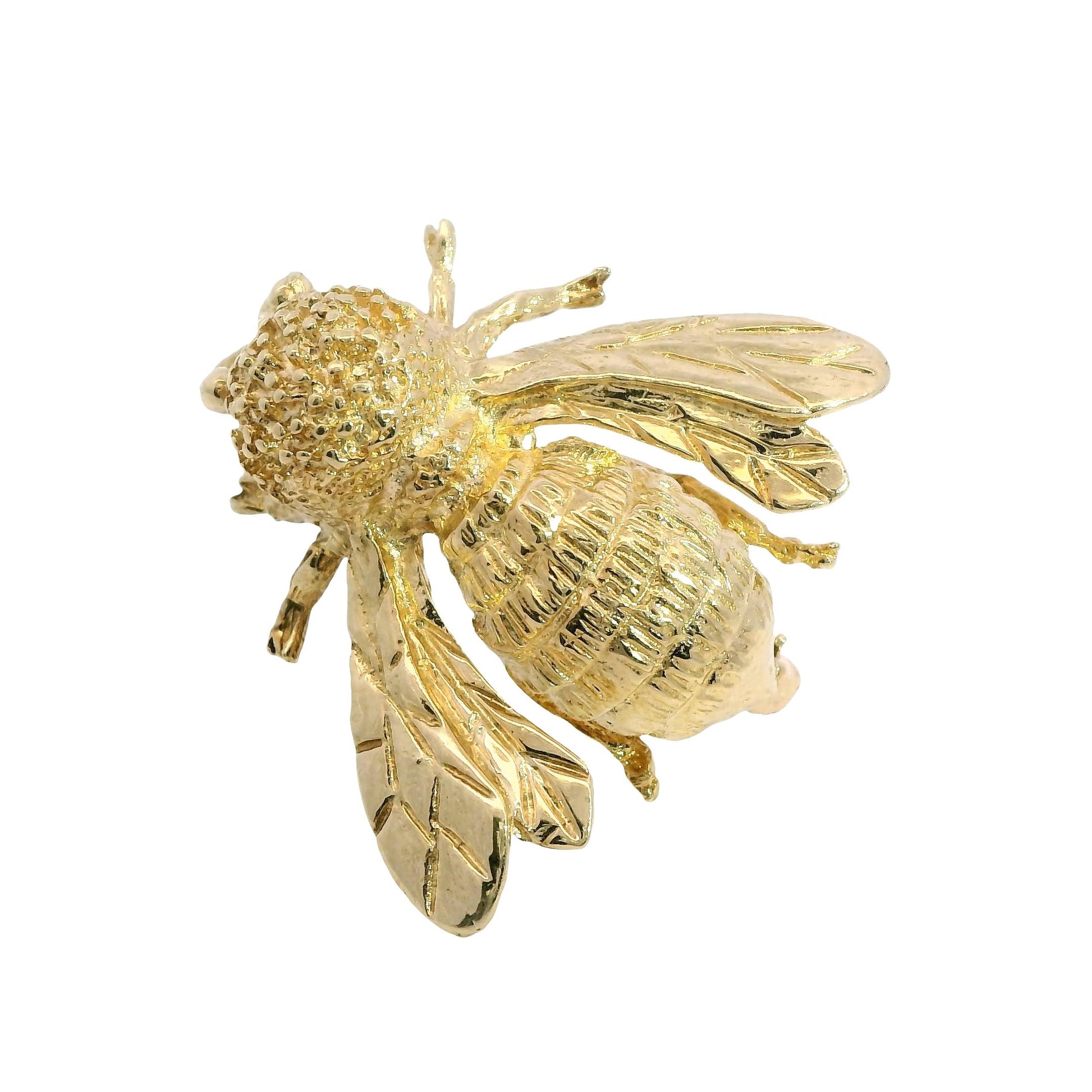 14k Yellow Gold Bumblebee Brooch 7.2g.