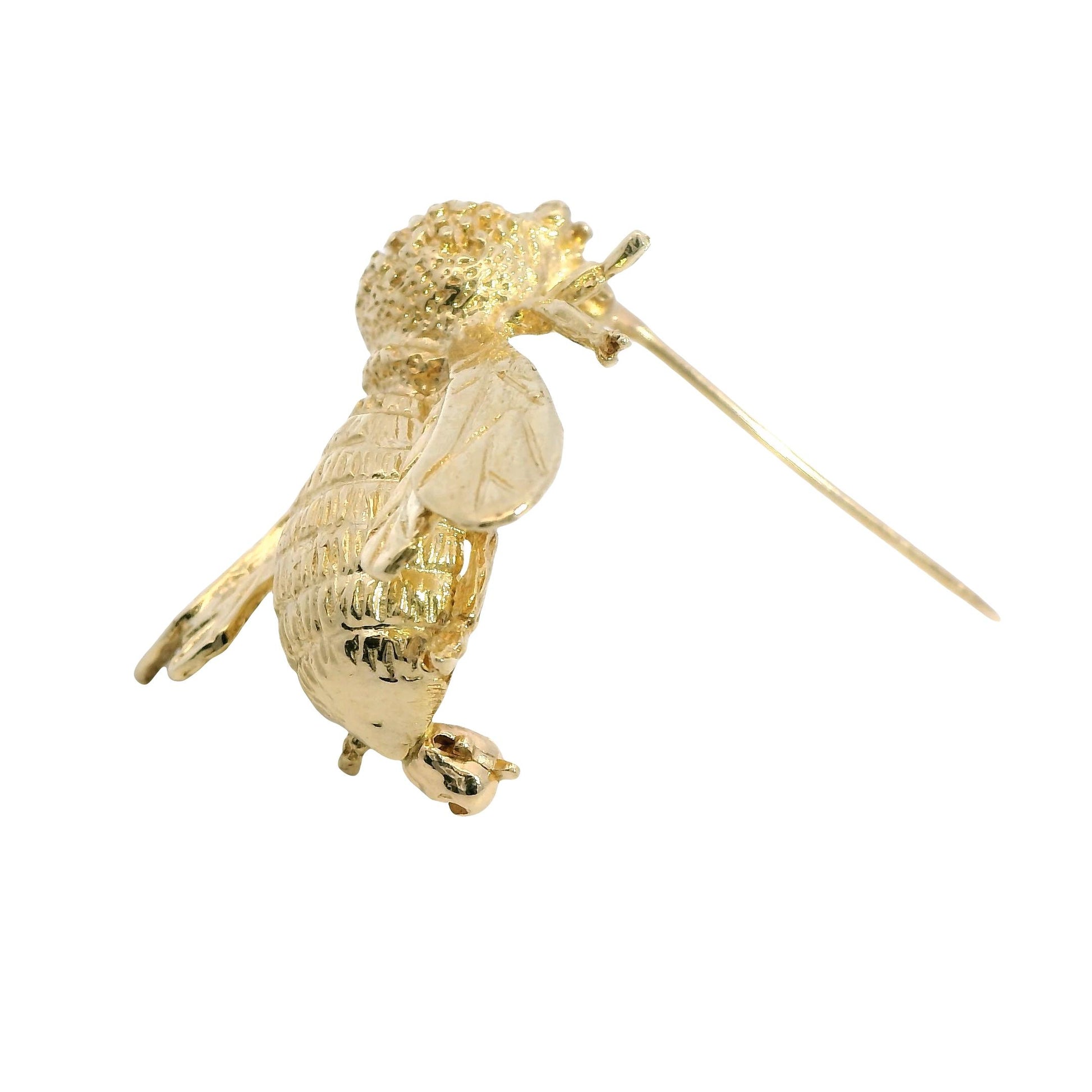14k Yellow Gold Bumblebee Brooch 7.2g.