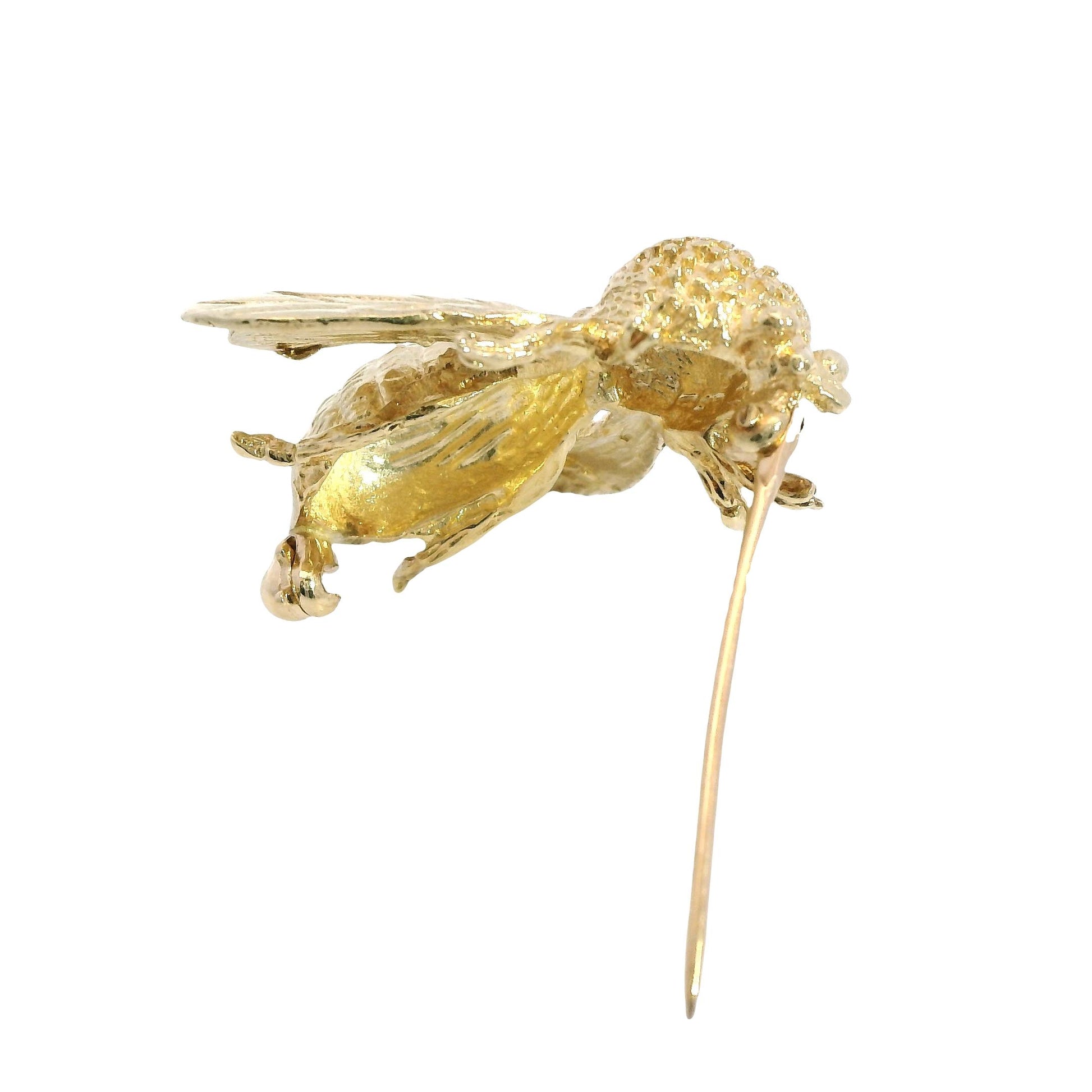 14k Yellow Gold Bumblebee Brooch 7.2g.