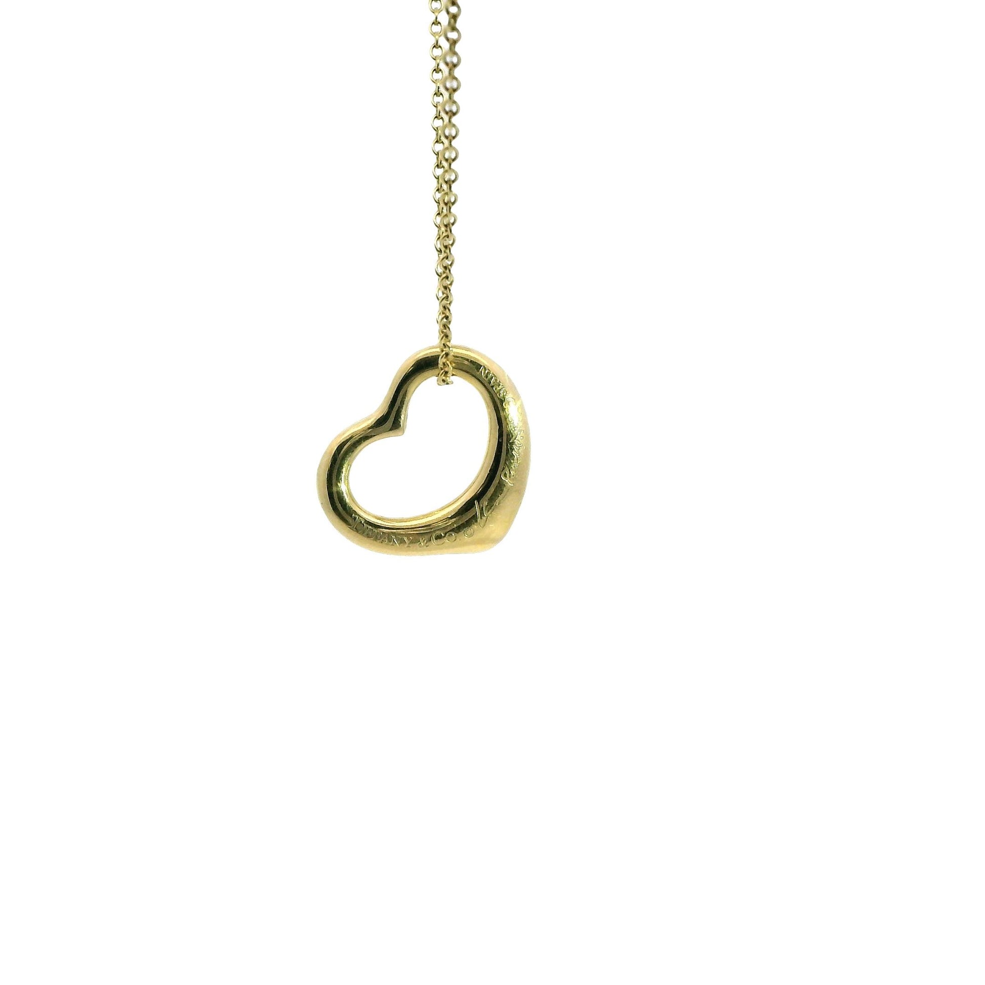 18k Yellow Gold Tiffany & Co. Heart Necklace 4.33g. 16"