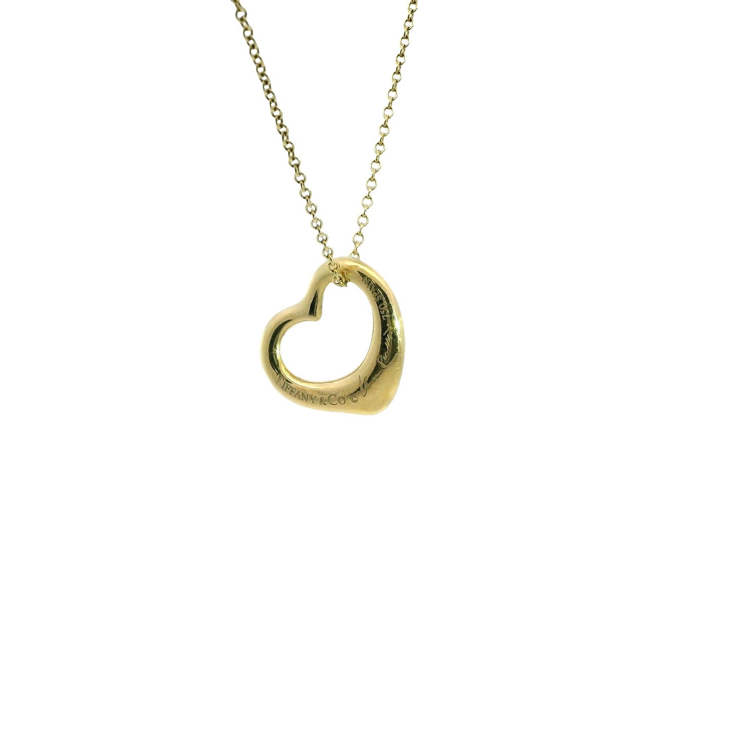 18k Yellow Gold Tiffany & Co. Heart Necklace 4.33g. 16"