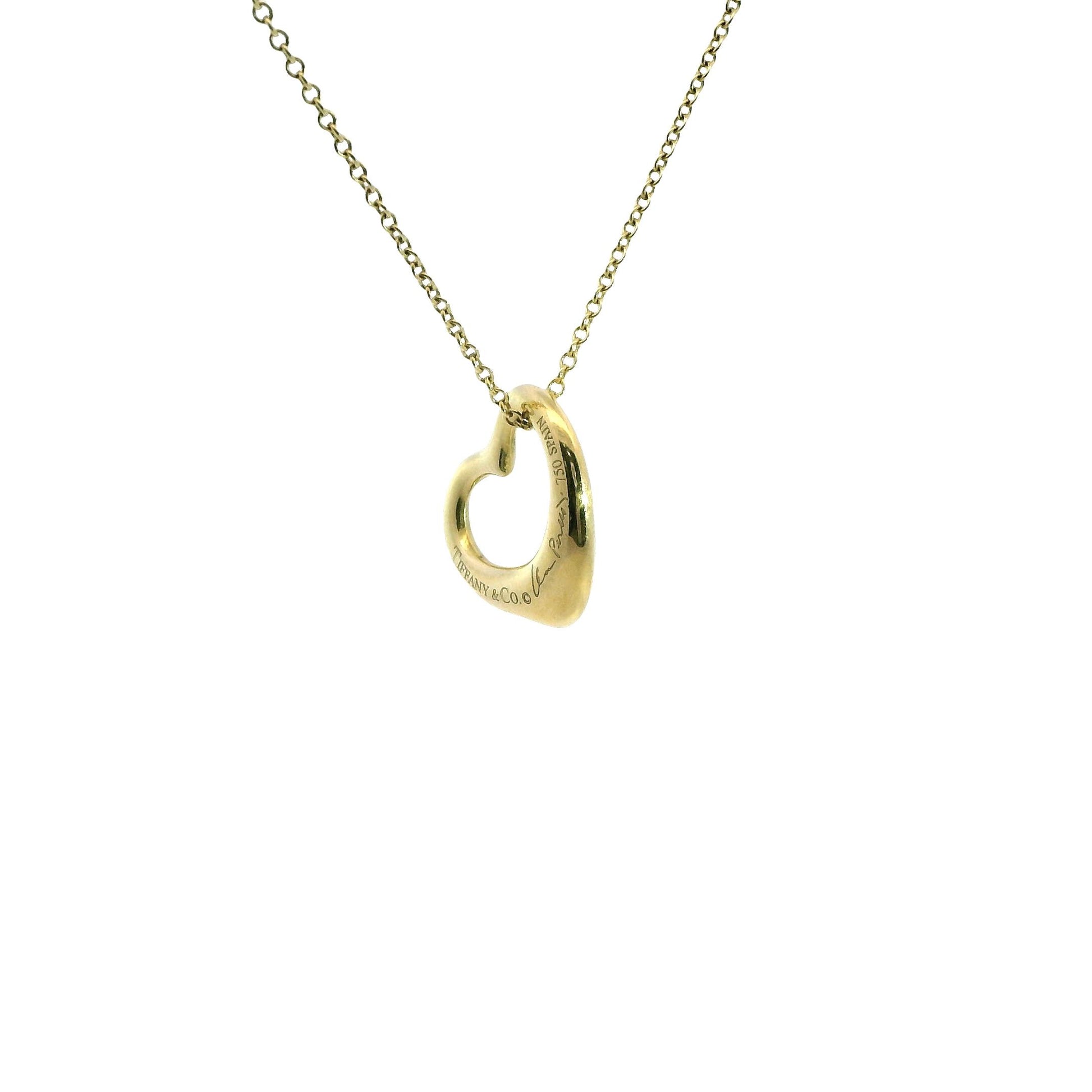 18k Yellow Gold Tiffany & Co. Heart Necklace 4.33g. 16"