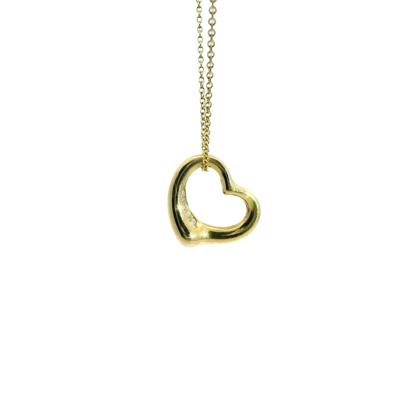18k Yellow Gold Tiffany & Co. Heart Necklace 4.33g. 16"