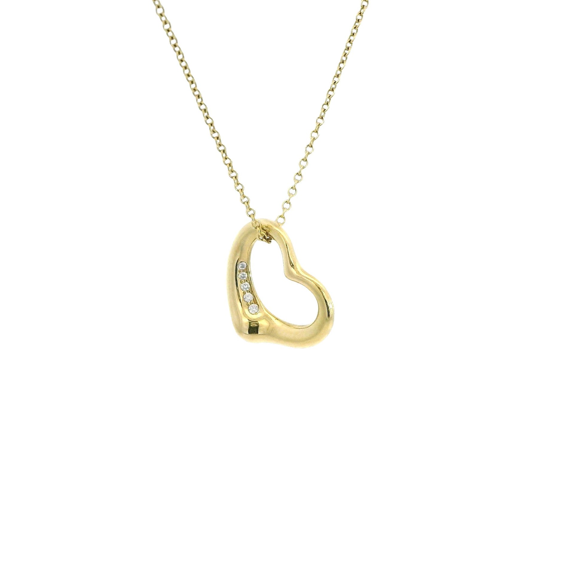 18k Yellow Gold Tiffany & Co. Heart Necklace 4.33g. 16"