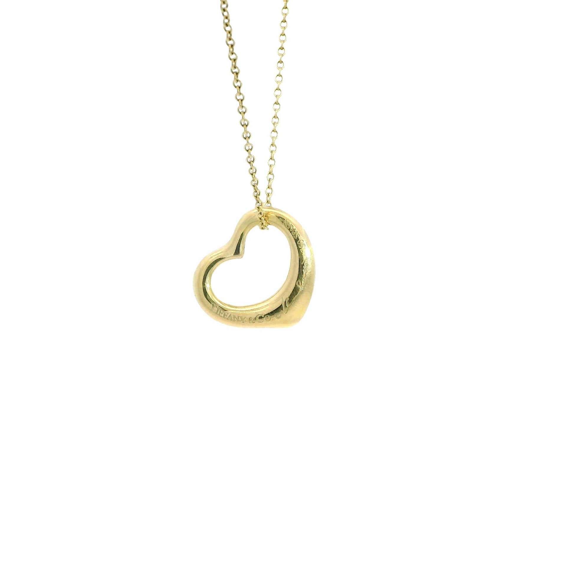 18k Yellow Gold Tiffany & Co. Heart Necklace 4.33g. 16"