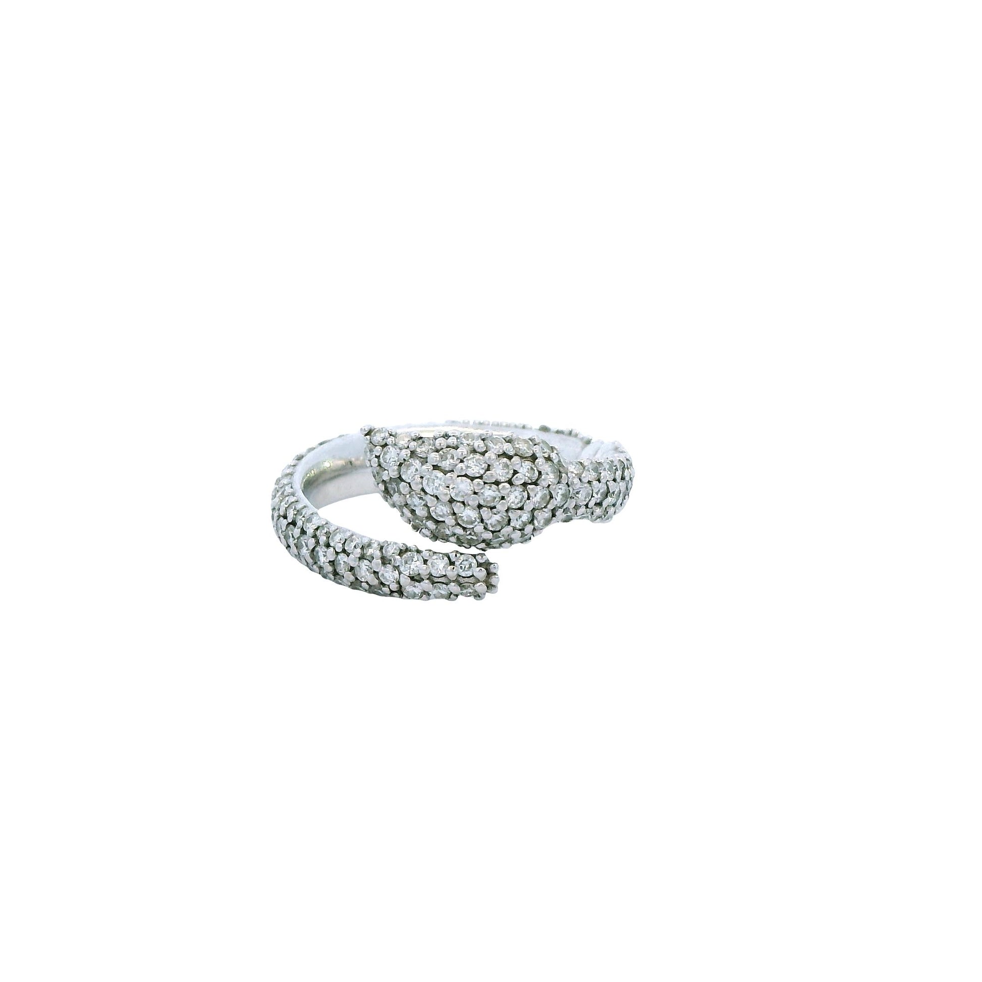 18k White Gold Fashion Ring with Diamonds 5US 4.96g.