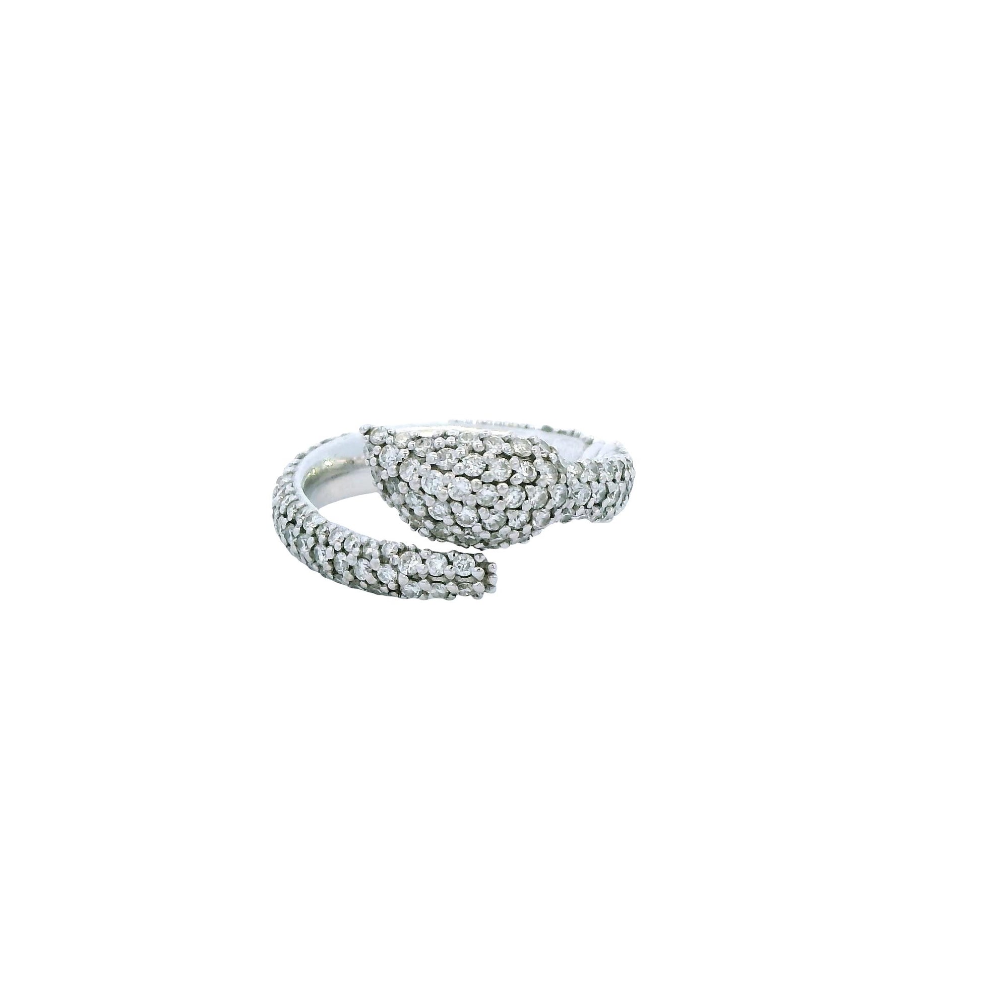18k White Gold Fashion Ring with Diamonds 5US 4.96g.