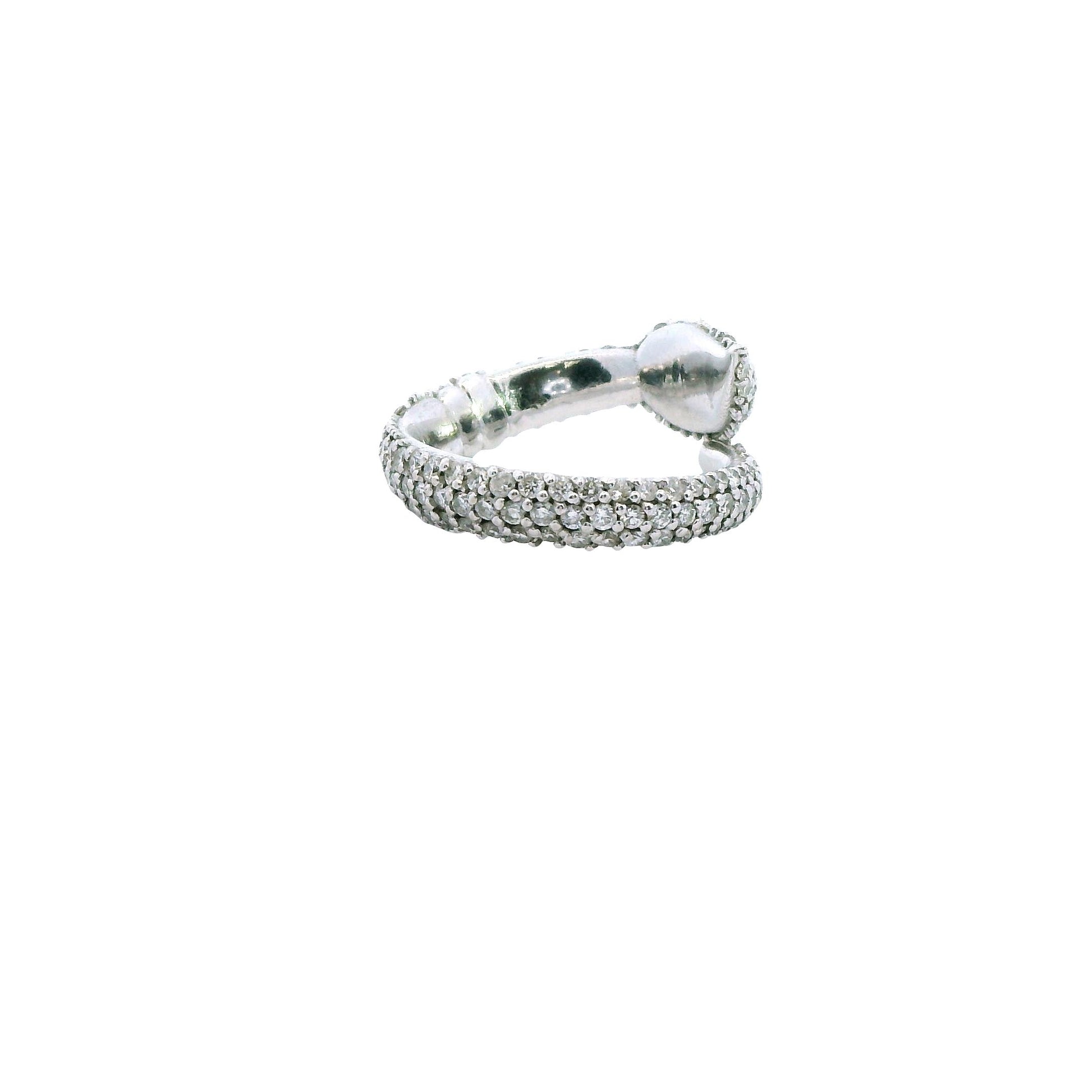18k White Gold Fashion Ring with Diamonds 5US 4.96g.
