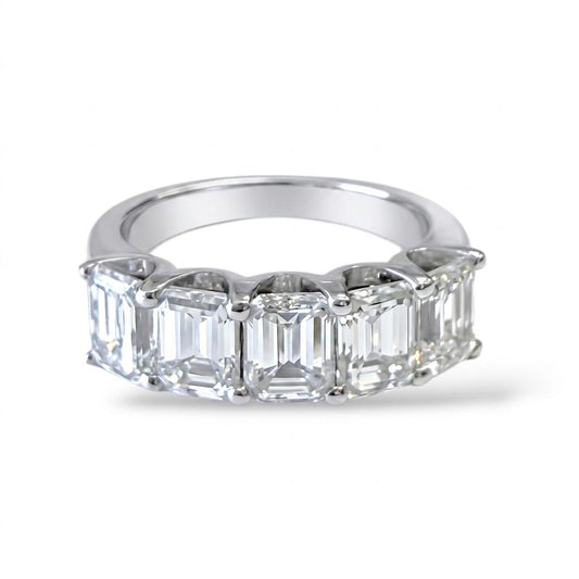 3cttw. Emerand Cut Natural Diamond Ring in 14k White Gold 3.95g. 4US