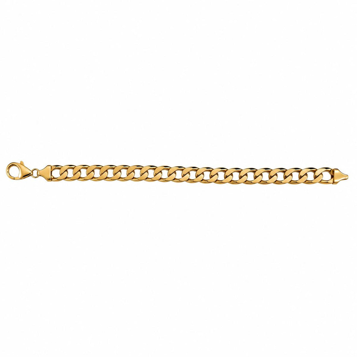 14k Yellow Gold Flat Cuban Chain Bracelet 18.16g. 7"