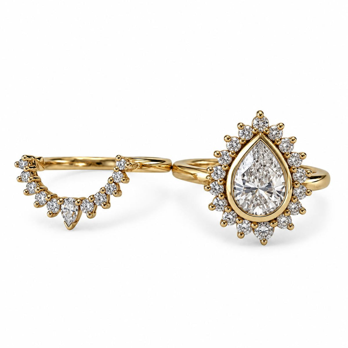 1.30cttw. White Diamond Stackable Ring in 14k Yellow Gold 6US 7.69g.