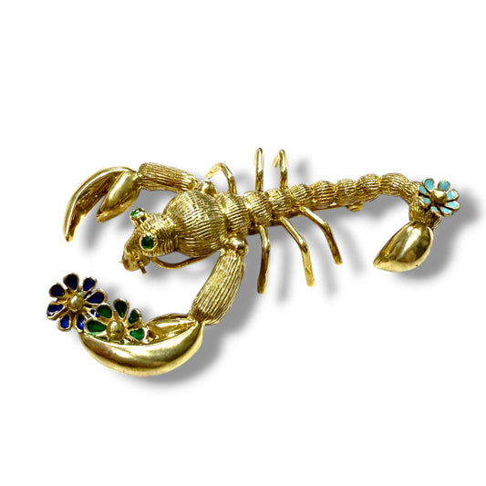 Vintage 14k Yellow Gold Scorpio Brooch 12.5g.