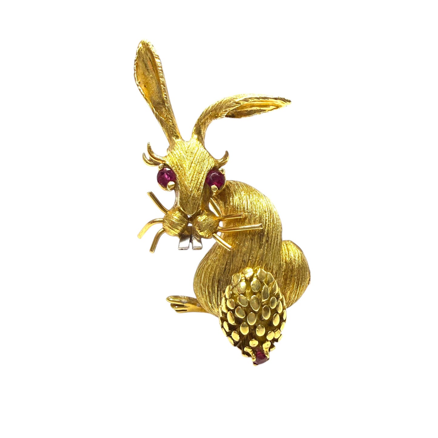 18k Yellow Gold Rabbit Hammerman Brothers Brooch 15.84g.