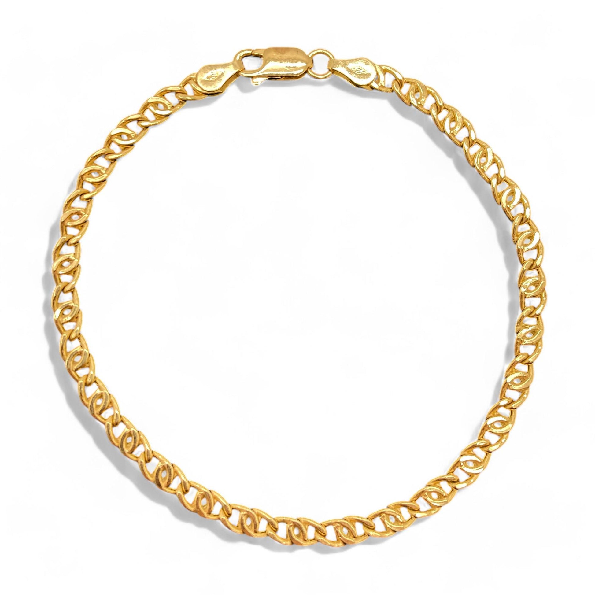 18K Yellow Gold Curb Chain Bracelet 5.0g