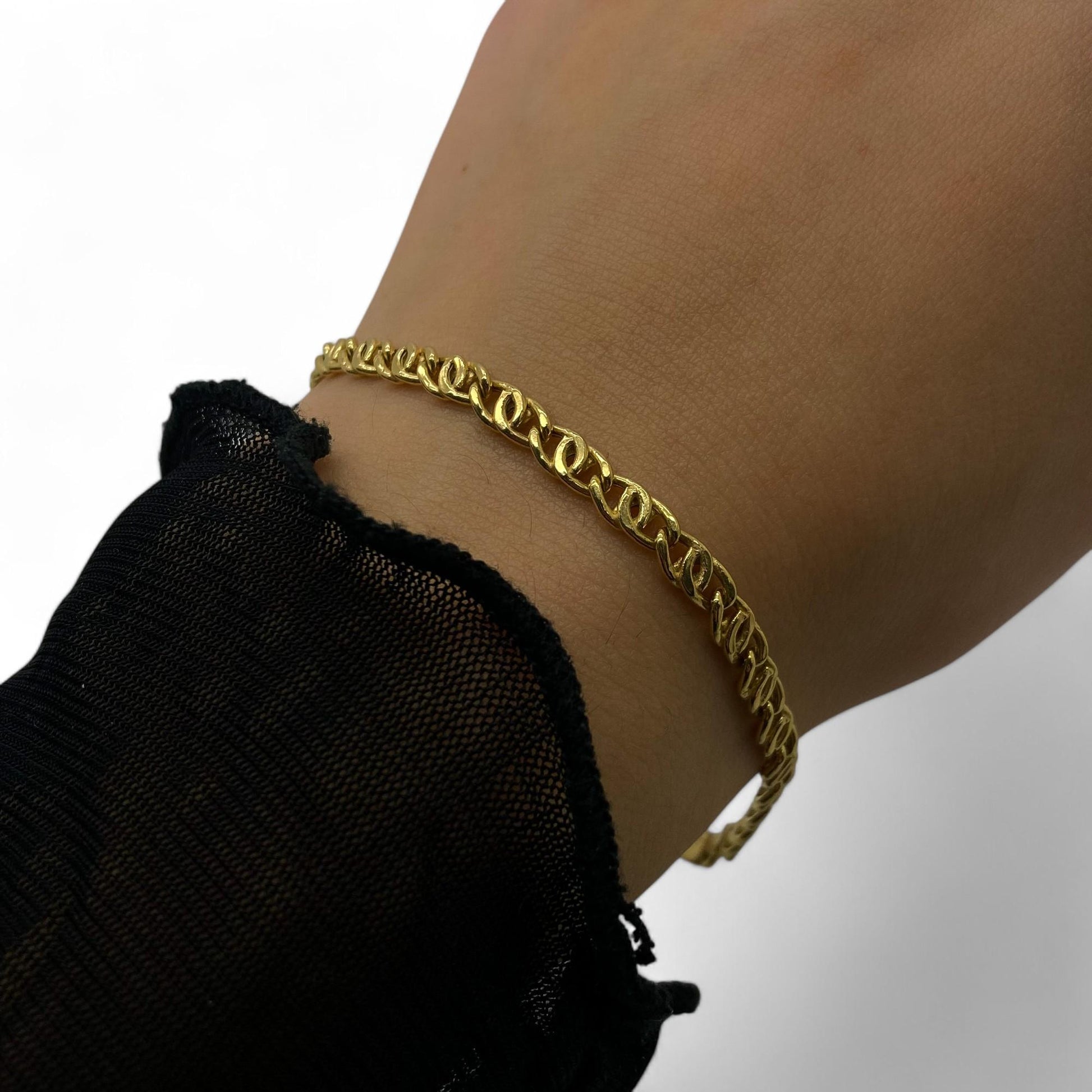 18K Yellow Gold Curb Chain Bracelet 5.0g