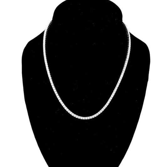 8.75 cttw. White Diamond Tennis Necklace in 14k White Gold 16.22g. 16"