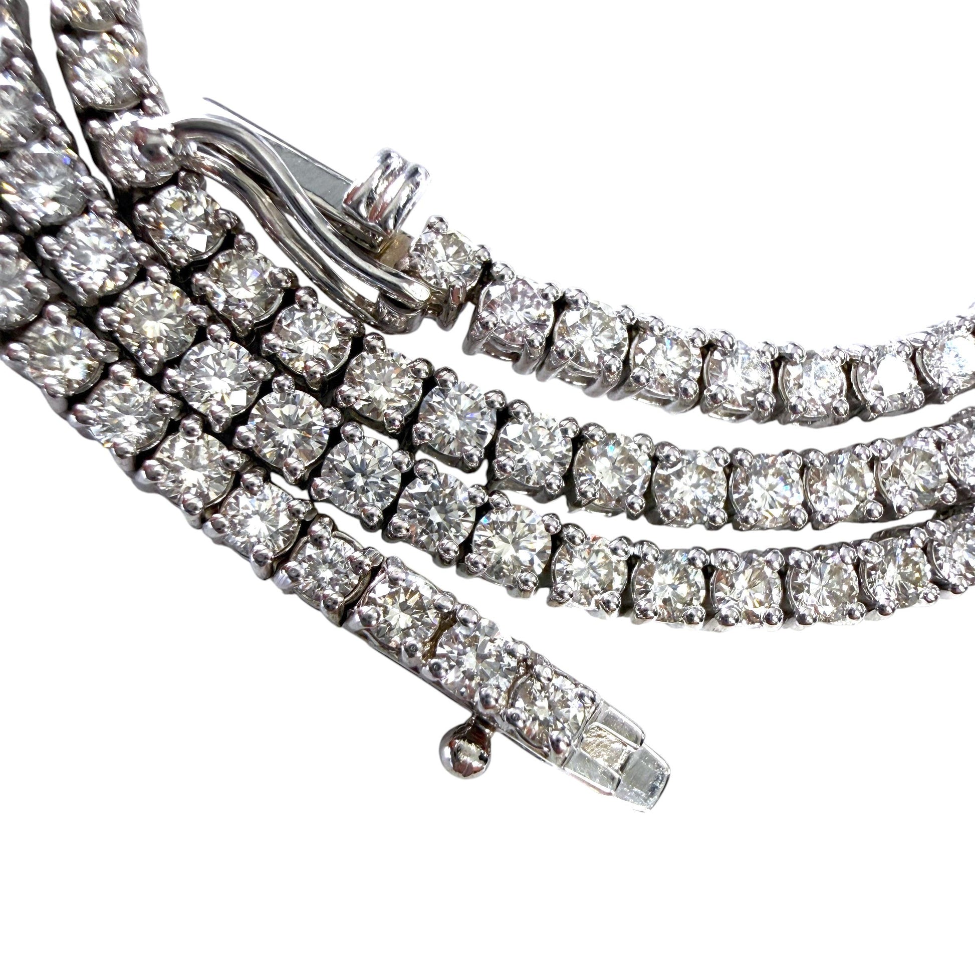 8.75 cttw. White Diamond Tennis Necklace in 14k White Gold 16.22g. 16"
