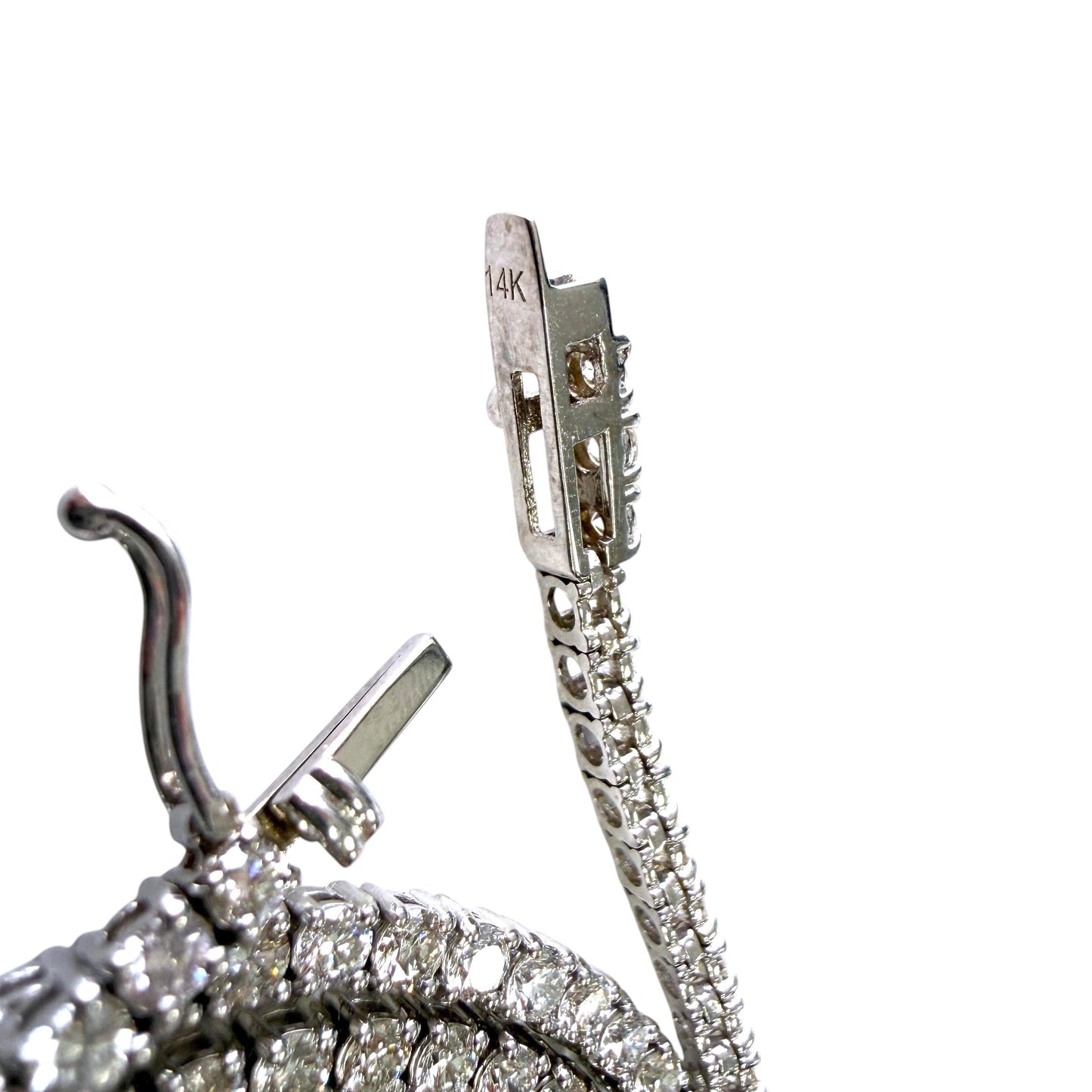 8.75 cttw. White Diamond Tennis Necklace in 14k White Gold 16.22g. 16"