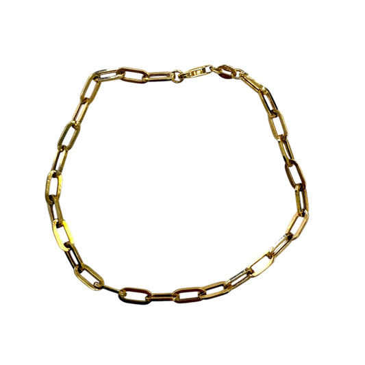 18k Yellow Gold Paperclip Chain Bracelet 2.66g 7"