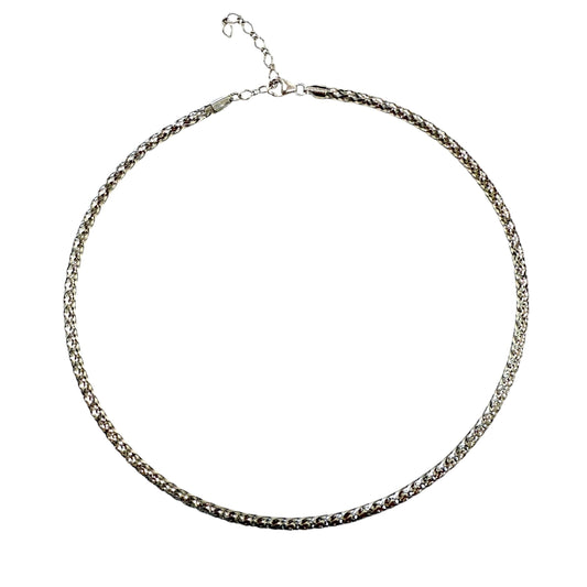 14k White Gold Milor Italy Mesh Necklace 16" 5.04g.