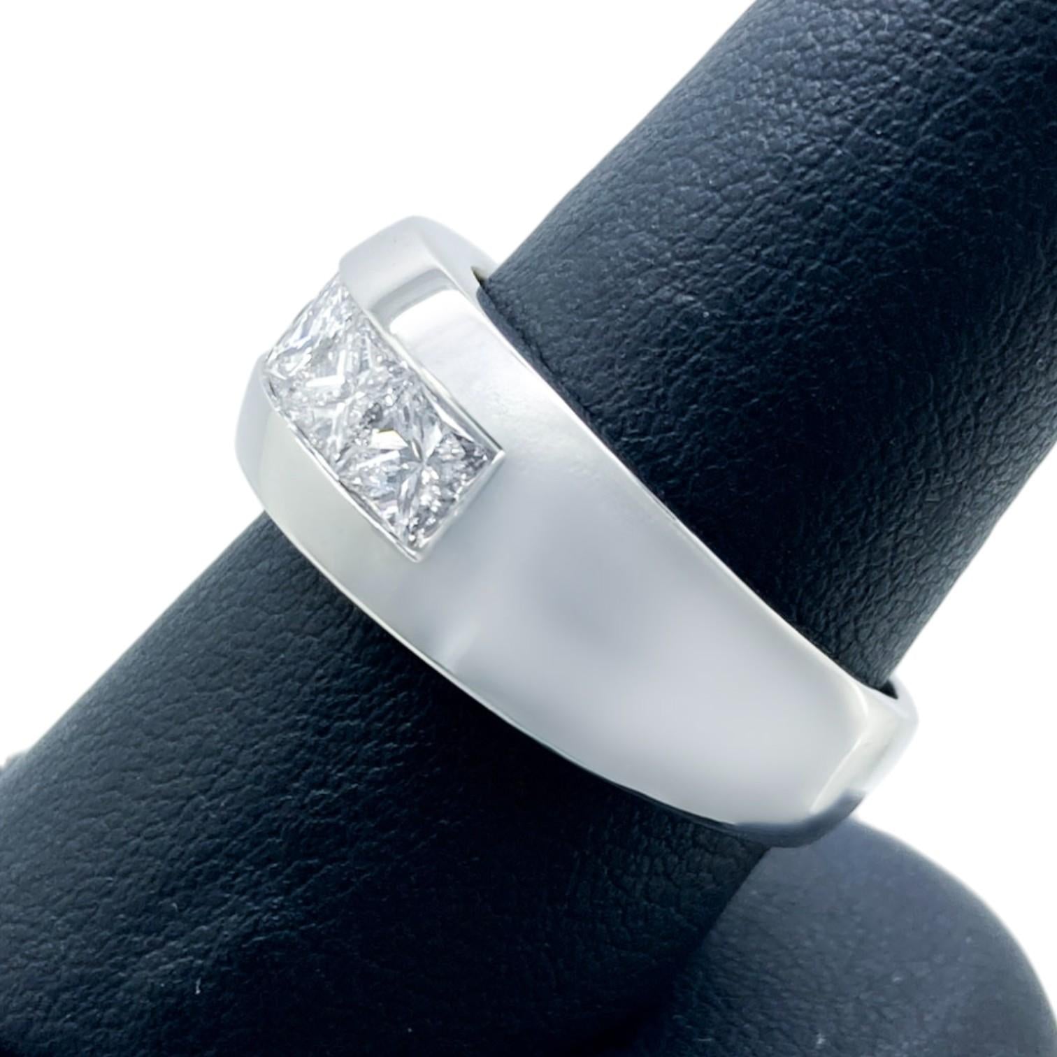 2.00 cttw White Diamond Channel Set Ring in 14K White Gold 10.25 US 12.5g