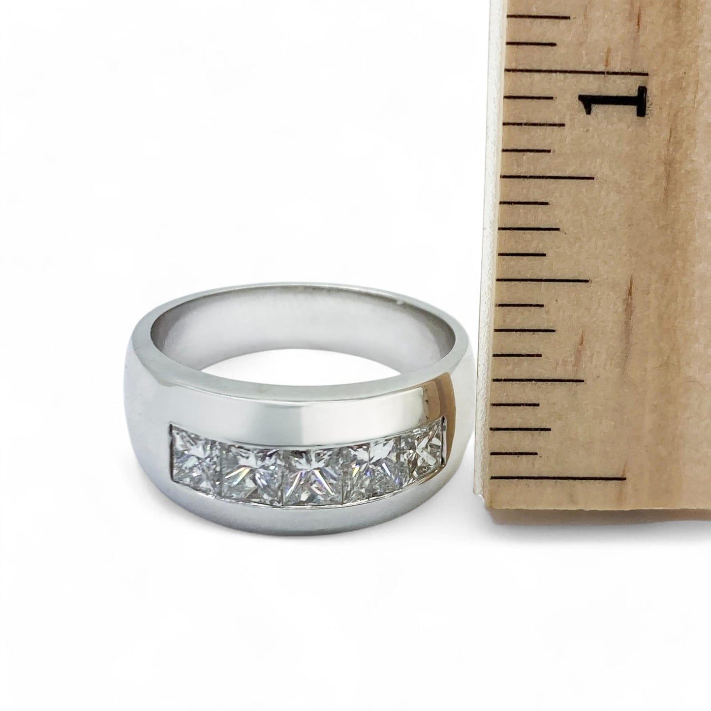 2.00 cttw White Diamond Channel Set Ring in 14K White Gold 10.25 US 12.5g