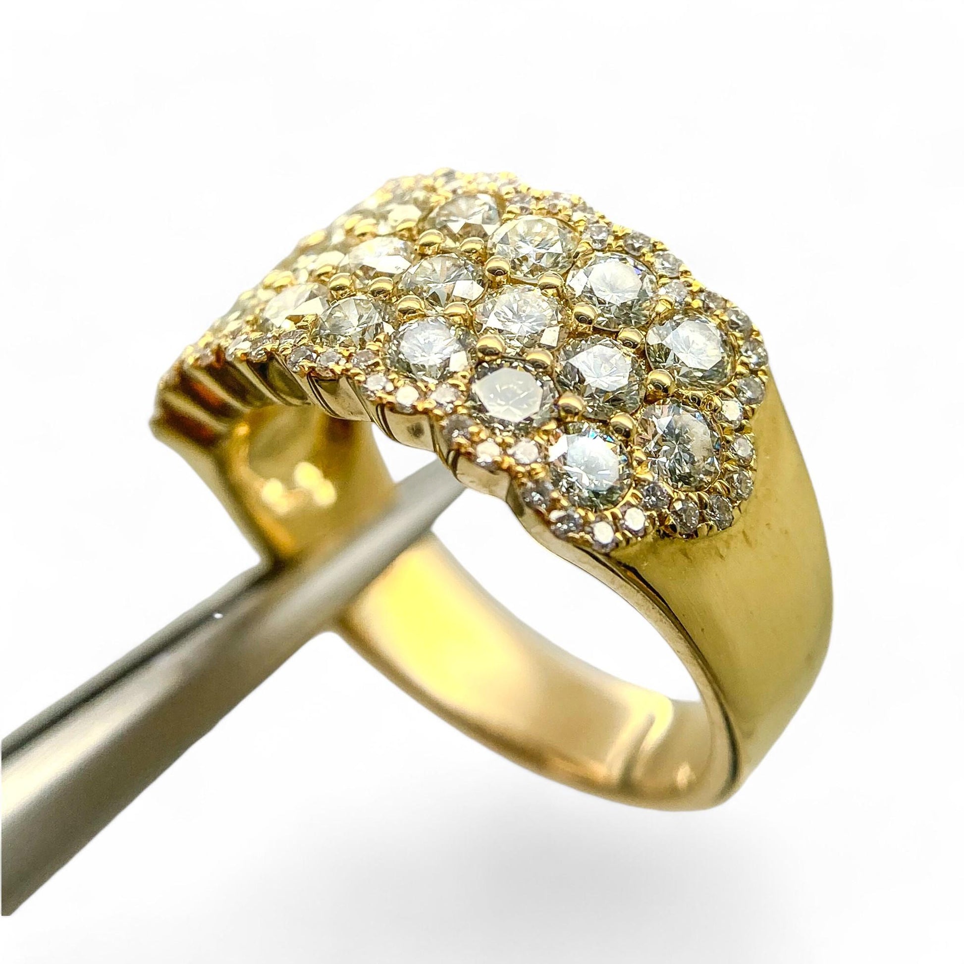 1.66 cttw White Diamond Ring in 18K Yellow Gold 6.5 US 6.1 g