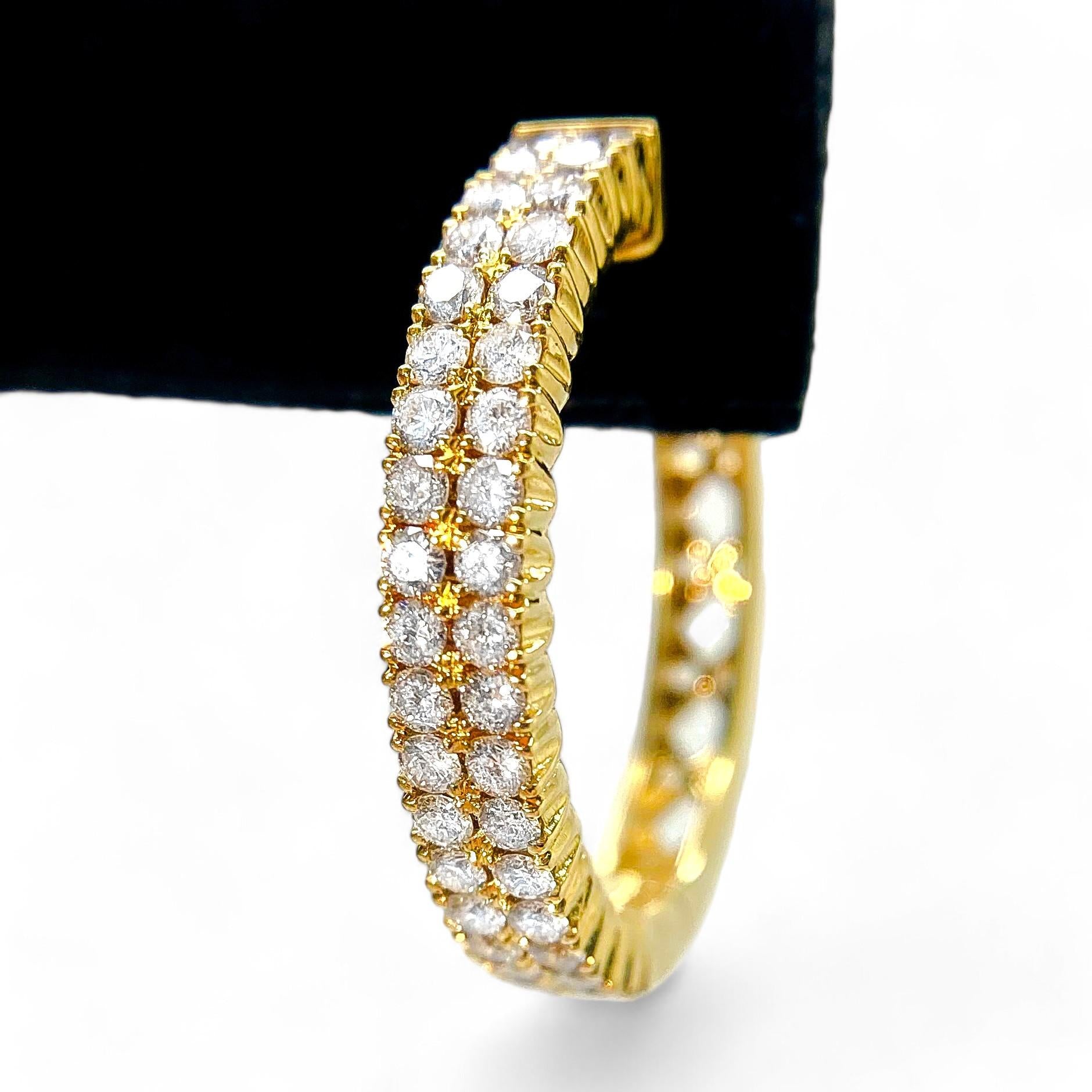 1.9 cttw Diamond Hoop Earrings in 14K Yellow Gold 11.4g