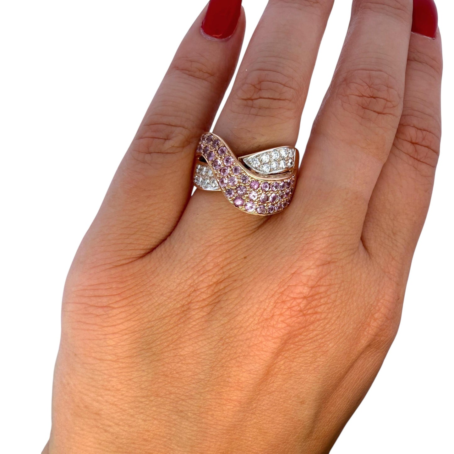 1.20cttw. White Diamond & 0.50cttw. Sapphire Ring in 14k Yellow Gold 7US 10.16g.