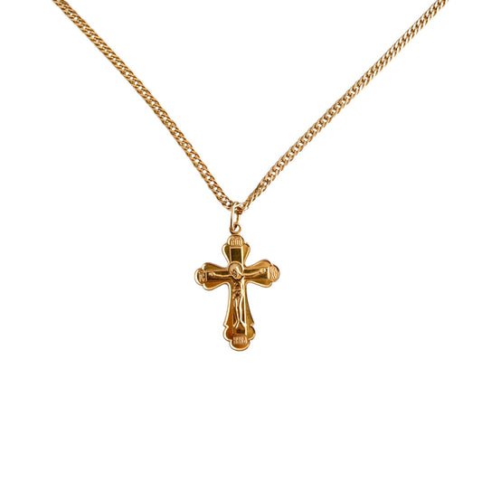 14k Yellow Gold Cross Necklace 11.65g