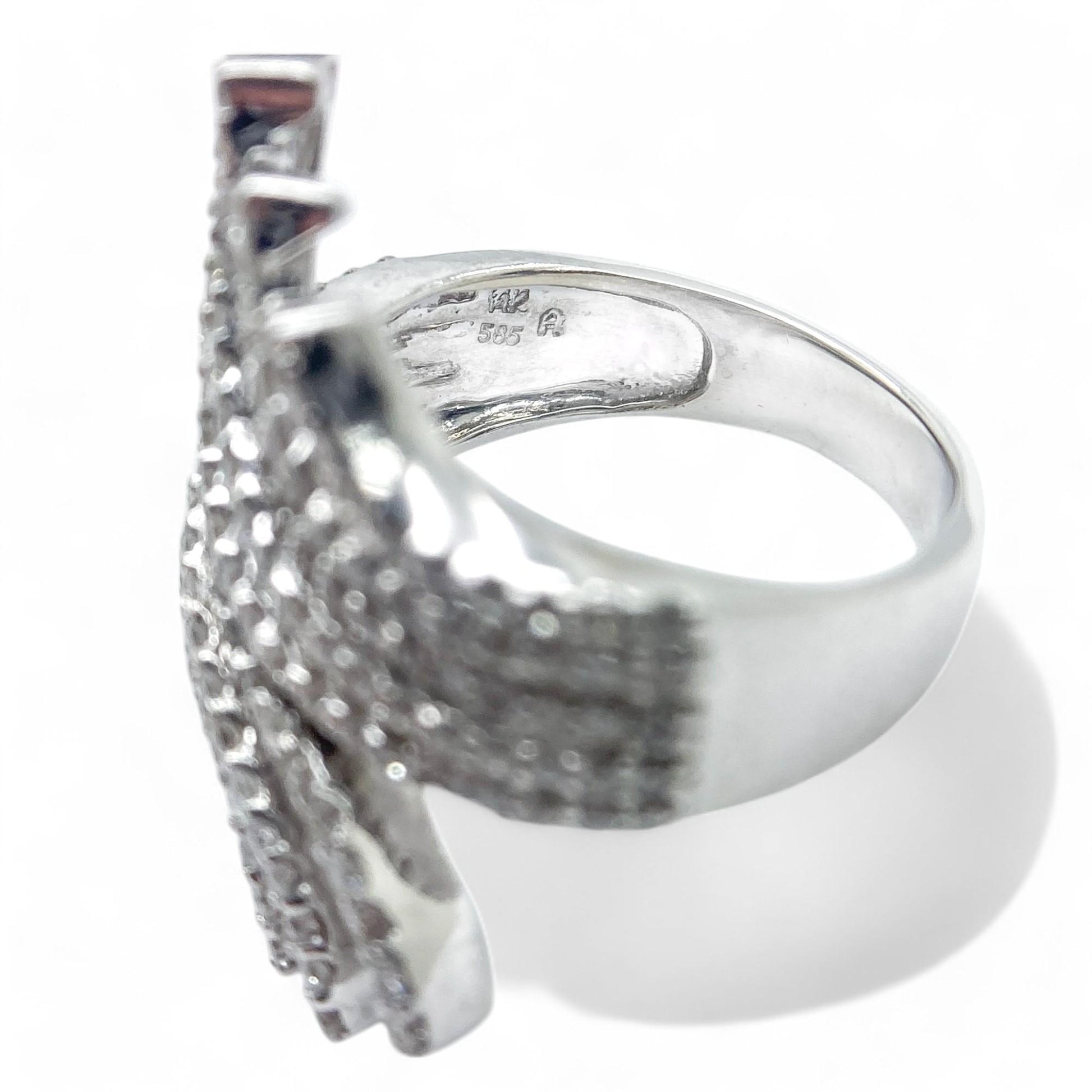 0.83 cttw White Diamond Ring in 14k White Gold 6 US 6.2g