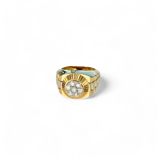 0.42 cttw Rolex Ring in 14k Yellow Gold 4.5US