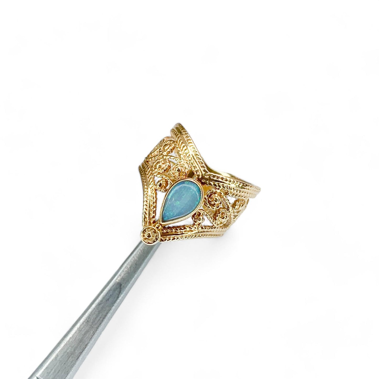 Vintage 14K Yellow Gold Opal Ring 6.5 US