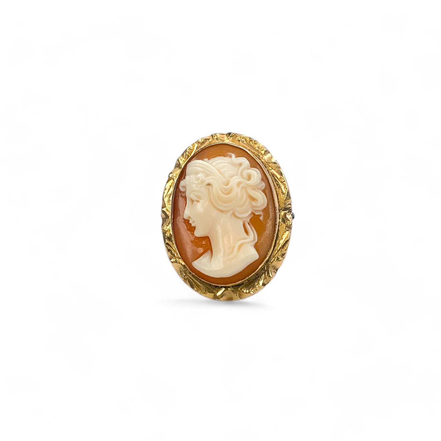 18k Yellow Gold Vintage Cameo Ring 3.25US