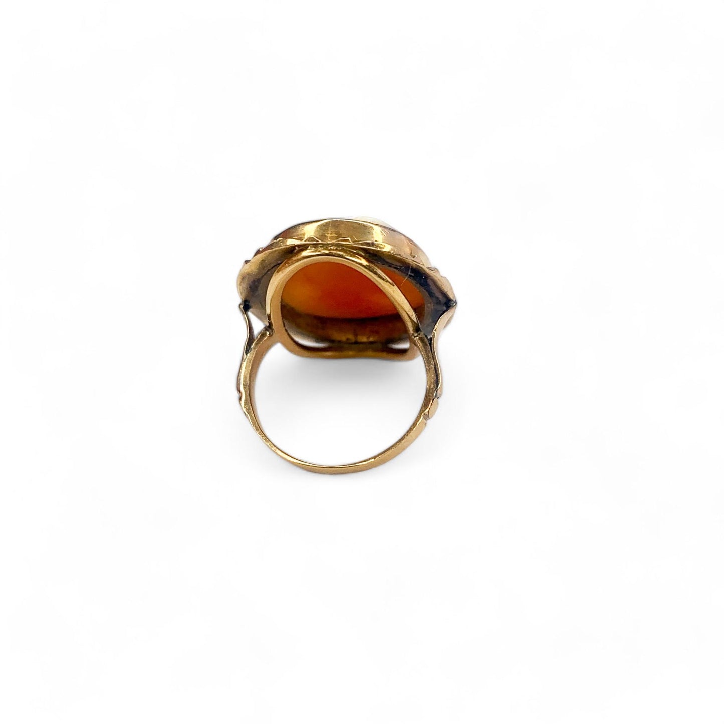 18k Yellow Gold Vintage Cameo Ring 3.25US