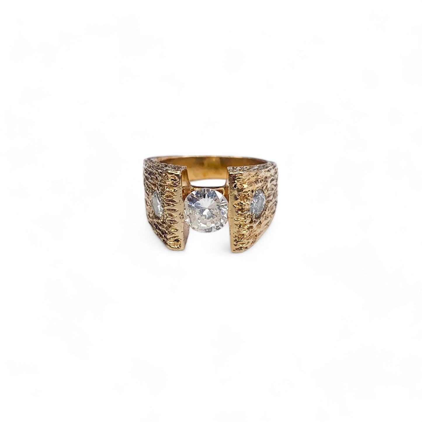 1.18 cttw. White Diamond Tension Ring in 14k Yellow Gold 5.25US