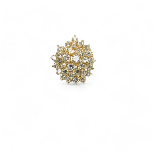 4.03 cttw. White Diamond Cluster Ring in 14k Yellow Gold 5US