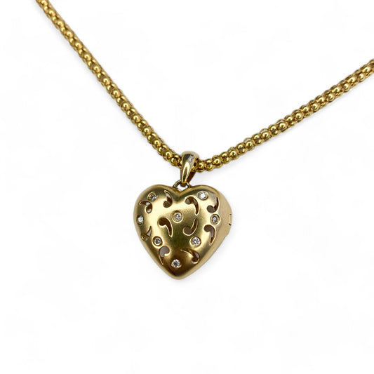 14k Yellow Gold Heart Necklace 10.83g