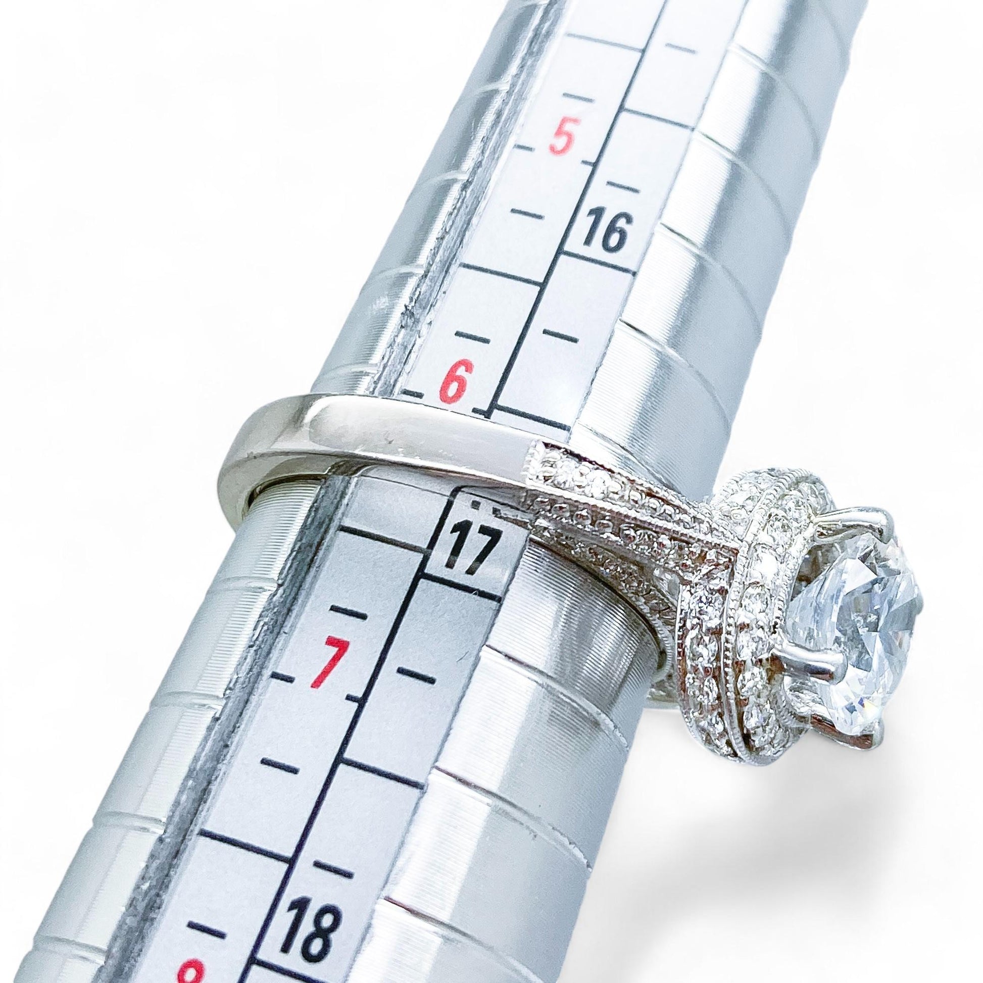 0.38 cttw White Diamond Semi-Mount Ring in 18K White Gold 6.25 US 7.5g