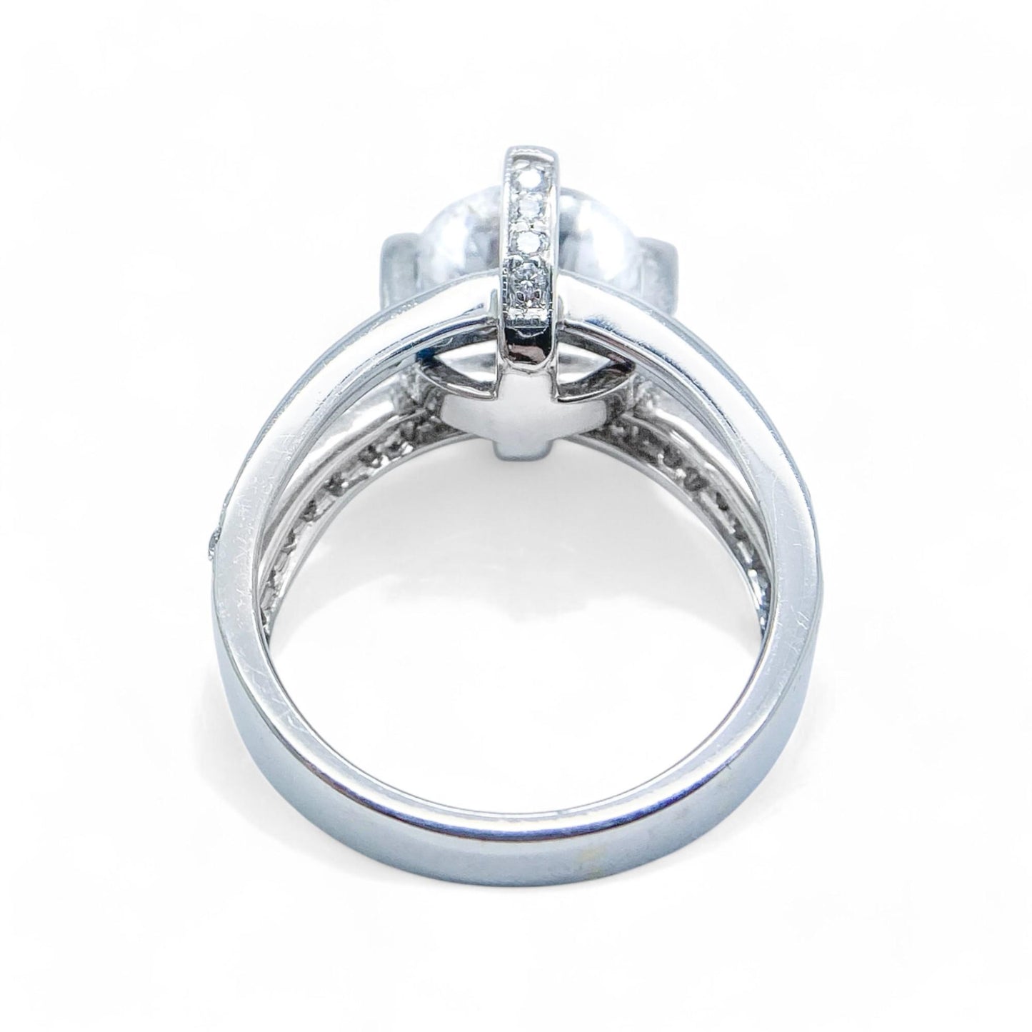 0.69 cttw White Diamond Semi-Mount in 18K White Gold 6.75 US 7.8g