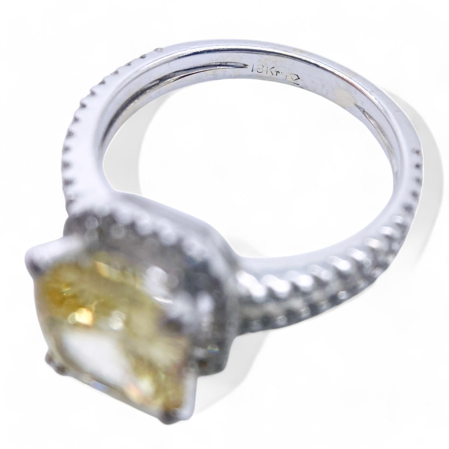 0.41 cttw White Diamond Semi-Mount Ring in 18K White Gold 6.25 US 4.9g