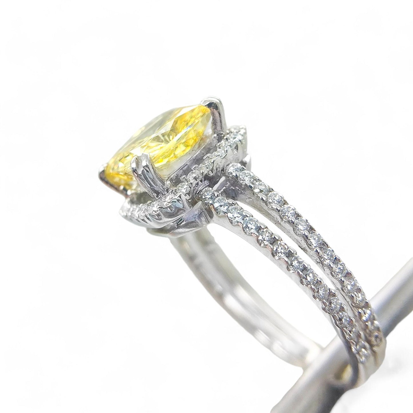 0.41 cttw White Diamond Semi-Mount Ring in 18K White Gold 6.25 US 4.9g