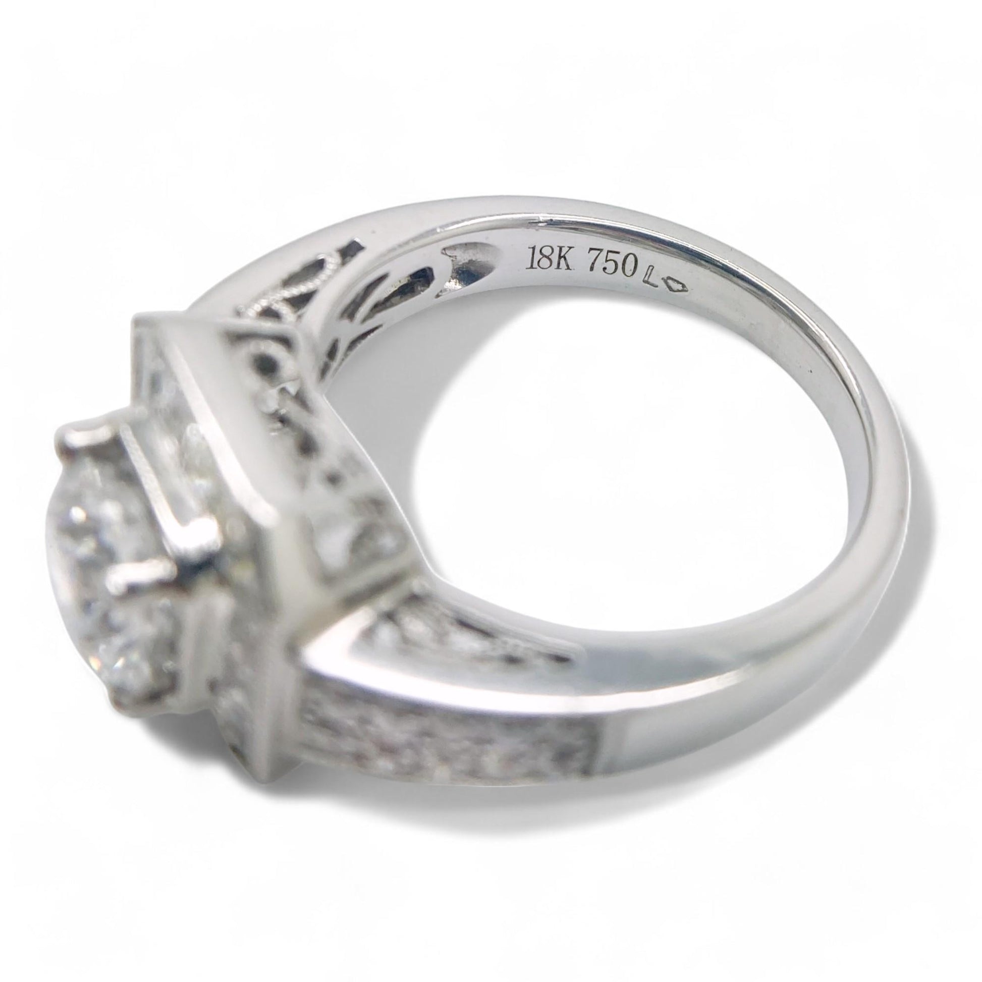 0.55 cttw White Diamond Semi-Mount Ring in 18K White Gold 6.25 US 7.2g