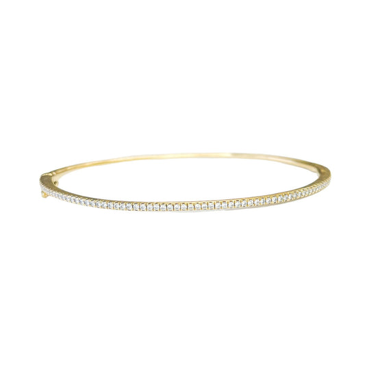 Bony Levy White Diamond HalfWay Bangle Bracelet in 18k Yellow Gold